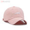 Il cotone 100% 5 berretti da baseball del pannello ha curvato il cappuccio 58cm di sport di rosa del bordo