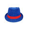 Logo su ordinazione 56cm di colore blu unisex di Fedora Panama Trilby Hat Adjustable